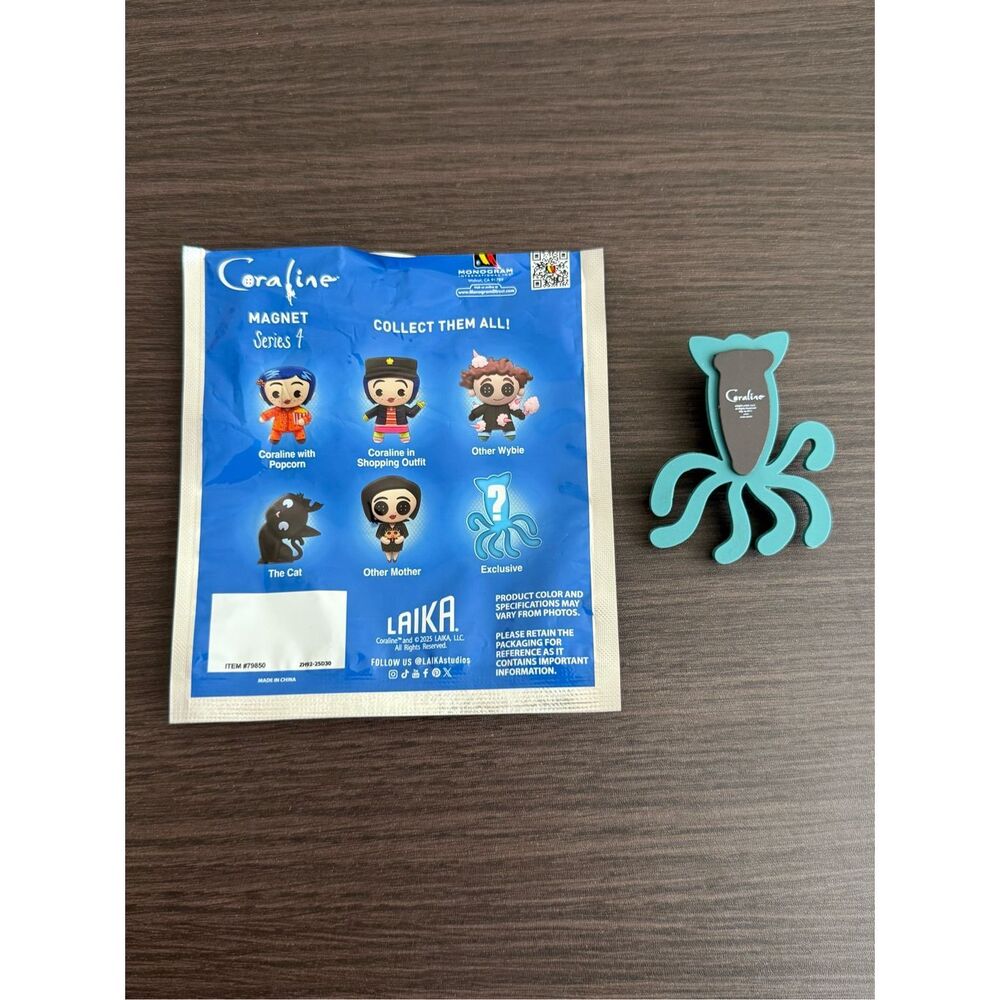 Coraline Series 4 Blind Bag Figural Magnet CHASE - Squid - Picture 2 of 2